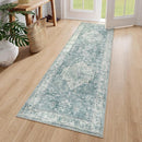 LIVEBOX Washable 2x6 Runner Rug for Bathroom, Non Slip Kitchen Mats for Floor Entryway, Boho Indoor Front Door Mat Low-Pile Runners for Hallways, Farmhouse Rugs for Bath Laundry, Blue by TinyTreasures Baby Boutique