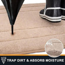 PURRUGS Dirt Trapping Door Mat 34" x 59", Non-Slip/Skid Machine Washable Entryway Area Rug, Dog Doormat, Super Absorbent Welcome Mat for Muddy Wet Shoes and Paws, Beige by CozyNest Decor