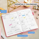Legend Planner Daily for 3 Months – Undated Monthly Weekly & Daily Planner to Hit Goals. Organizer & Productivity Journal, A5 (Hot Pink) by TinyTreasures Baby Boutique