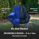 CITYBONFIRES The Chair Blanket™ Reversible Waterproof with Sherpa Lining – Portable Outdoor Cover for Camping, Sports & Patio – Folds into Carry Pouch with Strap - Navy by GreenHaven Gardens