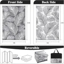 Pauwer Waterproof Outdoor Rug 9x12, Reversible Plastic Straw Patio Camping Rug, Indoor Outdoor RV Mat Carpet for Deck, Camper, Porch, Balcony, Backyard, Picnic, Leaf Grey by GreenHaven Gardens