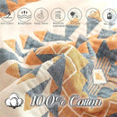 100% Cotton Throw Blankets for Couch Bed Chair Sofa,Cotton Quilt Throw Woven Boho Bed Blankets,Versatile Knit Woven Super Soft Decorative Blanket for Women,80''Wx 90''L by CozyNest Decor