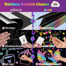 ZMLM Scratch Art Crafts Boys Gifts, 60 Rainbow Scratch Paper Art Gifts for 3 4 5 6 7 8 9 10 Years Old Girls and Boys Kids, Arts and Crafts for Kids 4-6 Birthday Toys and Games Activities Gift (Blue) by TinyTreasures Baby Boutique