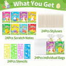 ZMLM Rainbow Scratch Party Favors Kids: Birthday Gifts Toy Bulk Scratch Art Notebook 24 Pack Birthday Goodie Bags Stuffers Girls Boys Art Craft Pad Classroom Prizes School Teacher Supplies (Easter) by TinyTreasures Baby Boutique