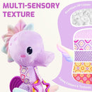 Sumobaby Infant Baby Musical Stuffed Animal Activity Soft Toys with Multi-Sensory Crinkle, Rattle and Textures, for Tummy Time Newborn 0-3-6-12 Months Boys, Girls, Seahorses, Purple by TinyTreasures Baby Boutique