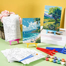 Blosssound 10 Set Pre Printed Canvas Pre Drawn Canvas Painting with Easel Kits 5" x 7" Outline Painting Panels for Beginners, DIY Craft Project, Party Favor, Home Decors(Four Seasons) by TinyTreasures Baby Boutique
