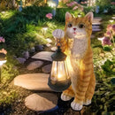 Cat Statues for Garden - Solar Powered Outdoor Cat Garden Statue, Crafted Garden Sculptures & Statues for Patio, Yard, Lawn, Gardening Gifts for Women and Mom(11" Cat) by GreenHaven Gardens