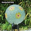 Gazing Ball 8 Inch Flower Glass Mosaic Garden Globe Outdoor Gazing Globe Yard Ornament for Garden Yard Home Lawn Outdoor Decoration Gift for Women (Not Solar Powered) by CozyNest Decor
