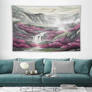Japanese Tapestry, Red Plum Blossom Mountain Tapestry, Asian Japanese Wall Tapestry, Nature Landscape Tapestries for Bedroom Living Room Decor 90"x60" by CozyNest Decor