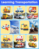 Benresive Wooden Toddler Puzzles, Montessori Toys for 1 2 3 Year Old Boys, Toys for 1 2 3 Year Old Boy Birthday Gifts, 8 Pack Vehicle Toddler Learning Educational Puzzles by TinyTreasures Baby Boutique