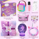 Unicorn Gifts for Girls Age 4 5 6 7 8 9 10, Kids Unicorn Toys with Mini Karaoke Machine/Glowing Blanket/Night Light/Headband/Bracelets, Birthday Graduation Gifts for Daughter Niece by TinyTreasures Baby Boutique