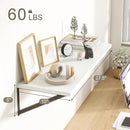 Fun Memories 27.5" W x10 D Floating Shelves, White Wall Shelf with Brackets, 10 Inch Deep Floating Shelf Set of 2, Large Storage Kitchen Living Room Bathroom Shelves, Wood Wall Mounted Shelf by CozyNest Decor