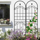 LZRS 2 Pack 71x20in Rustic Iron Arch Decoration Garden Trellis with Black Metal Coating – Perfect for Supporting Climbing Plants Outdoor, Roses, Vines, Flowers, and Vegetables. by GreenHaven Gardens