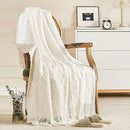 inhand Knitted Throw Blanket for Couch and Bed, Soft Living Room Home Decor Knitted Blanket with Tassel, Outdoor Lightweight Breathable Summer Blanket, Farmhouse Warm Woven Decorative, 50"x60" by CozyNest Decor