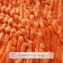 NEWCOSPLAY Super Soft Fall Queen Blanket Orange Premium Silky Flannel Fleece 3D Ribbed Jacquard Lightweight Bed Blanket All Season Use (Orange Ribbed, Queen(90"x90")) by CozyNest Decor