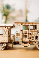 Wood Trick Wooden Toy Train Set with Railway - 34x7″ - Locomotive Train Toy Mechanical Model Kit - 3D Wooden Puzzles for Adults and Kids to Build - Engineering DIY Models for Adults to Build by TinyTreasures Baby Boutique