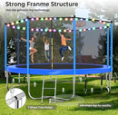 Upgraded 16FT 15FT 14FT 12FT 10FT 8FT Trampoline Outdoor with Basketball Hoop and Net, Capacity for 4-6 Kids and Adults by TinyTreasures Baby Boutique