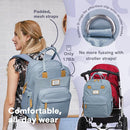RUVALINO Diaper Bag Backpack-Multifunction Baby Travel Bag with Changing pad, Insulated Bottle Holders & Pacifier Case, Large Capacity, Waterproof, Sky Blue by TinyTreasures Baby Boutique