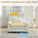 URRED Modular Sectional Sofa Comfy Cloud Couch, Modern Chenille Sofa Sleeper Deep Seat Couches with Ottoman/Pillows for Living Room (White, 53'') by CozyNest Decor