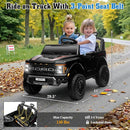 24V Ride on Car Licensed Ford F-150 Raptor, Kids Electric Car with Remote Control, LED Light/Music/MP3, Truck Bed Storage, 3-Point Seat Belt (24V, Black) by TinyTreasures Baby Boutique
