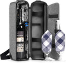 ALLCAMP Wine Bag - Insulated Cooler Bag with Wine Glasses, Bottle Opener & Wine Accessories for Wine Lovers - Portable Wine Gift Bag for Travel, Picnics, and Gift Ideas(Gray) by TinyTreasures Baby Boutique