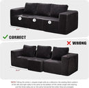 Hobestluk Modular Sectional Sofa Memory Foam Couch Oversized Sectional Sofa 3-Seater with Chaises Cloud Couch with Removable Cover U Shaped Sofa for Living Room (Strip Grey, U Shape) by CozyNest Decor