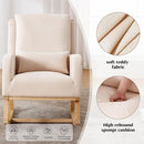 Rocking Chair Nursery, Nursing Rocking Chairs with Lumbar Pillow, Comfy Modern Nursery Glider Rocker Morden Accent Rocking Chair for Mom Nursery, Living Room, Bedroom, Beige by TinyTreasures Baby Boutique