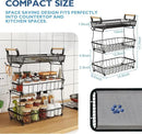 ANTOPY 3 Tier Fruit Basket with 2 Banana Hangers, Countertop Fruit Vegetable Basket Bowl for Kitchen Counter Metal Mesh Basket Fruits Stand Produce Holder Organizer for Onion Potato Bread Snack Veggie by CozyNest Decor