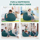 2FT Bean Bag Chair, Comfy Bean Bag Chairs with Memory Foam Filled, Fluffy Beanbag Sofa with Dutch Velvet Cover, Teardrop BeanBag Chairs for Living Room, Playroom - Sea Blue by TinyTreasures Baby Boutique