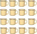 Set of 16 Ceramic Campfire Mugs – 15 Oz, Yellow – Coffee & Tea Cups for Home, Work, Travel, Camping – Customizable, Great for DIY, Events, Companies by CozyNest Decor