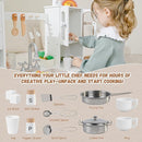 Wooden Play Kitchen for Toddlers and Kids with Lights & Sounds, Large Interactive Pretend Play Set with Ice Maker, Stove, Sink, Oven, 12 Accessories - Ages 3-8 by TinyTreasures Baby Boutique