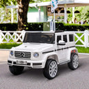 Aosom 12V Kids Electric Car, Mercedes Benz G500 Licensed Battery Powered Ride on Truck for Kids with Remote Control, Headlights, Music, Suspension & Storage for Boys and Girls, White by TinyTreasures Baby Boutique