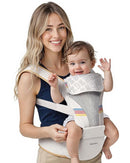 Baby Carrier with Hip Seat, BeBeBus 2-in-1 Ergonomic Newborn to Toddler Carrier up to 44 lbs, Detachable Hands-Free for Infant, All Season Forward-Facing Carry, Fits Waist Sizes up to 38 inch (White) by TinyTreasures Baby Boutique