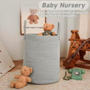 Large Woven Laundry Basket Hamper,80L Cotton Rope Storage Bin for Blankets,Toys and Clothes,Decorative Tall Nursery Hamper for Living Room,Baby Nursery,Bathroom and Bedroom,Grey by CozyNest Decor