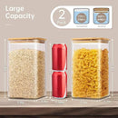 Extra Large Square Glass Flour & Sugar Storage Containers with Airtight Lids, 168 floz - 2 Pack Glass Jars with Bamboo Lids for Pantry, Air tight Food Storage Containers for Cereal, Pasta, Rice by CozyNest Decor