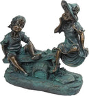 Alpine Corporation 14" Tall Indoor/Outdoor Girl and Boy Playing on Teeter Totter Statue Yard Art Decoration by GreenHaven Gardens