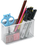 dedoot Magnetic Pencil Holder for refrigerator Storage Magnetic Basket Mesh White Strong Magnetic Pen Holder for Refrigerator,Whiteboard, Locker, Home and Office Organizer, 6.3x2.3x3.6inch by CozyNest Decor