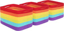 MINTWOOD Design 3-Pack Storage Baskets for Shelves, Playroom and Classroom, Book Basket, Decorative Storage Cube Bins, Woven Closet Organizers, Pantry and Shoe Organizer, Rainbow by TinyTreasures Baby Boutique