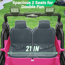 2 Seater Ride On Car Truck with Remote Control XL, Kids 24V Battery Powered Electric Vihicle w/21 in Seat, 3 Speeds, 2WD/4WD Switichable, Shock Absorbers,Bluetooth, Flower, Gift Choice by TinyTreasures Baby Boutique