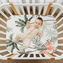 Tropical Vintage Palm Trees Crib Sheets for Boys and Girls, Fitted Baby Crib Sheets Soft and Breathable Mini Crib Sheets 39 X 27 X 5 Inches by TinyTreasures Baby Boutique