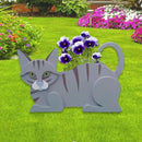 Blue Cat Planter Plant Pots,Cute Garden Cat Flower Planter,Cat Planters Birthday Gifts for Women,Office,Indoor/Outdoor Decor（12.5 * 5.6 * 7.8in） by GreenHaven Gardens