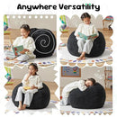 Hobestluk 2.5FT Bean Bag Chair Beanbags Small Bean Bag Chair with Filler Included Teardrop Bean Bag with Removable Cover for Bedroom Living Room (Small, Black) by CozyNest Decor