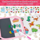 Erasable Doodle Set for Kids - Magic Drawing Book with 12 Watercolor Pens, 14 Pages - Road Trip Car Game Writing Painting Set for Boys and Girls (Rabbit) by TinyTreasures Baby Boutique