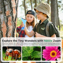Digital Handheld Microscope for Kids: 3.0" Large HD Screen 1000X Portable Mini Microscopes with Camera Video Recording Slides Kit Science Educational Boys Girls Toy Gifts by TinyTreasures Baby Boutique