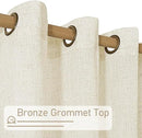 LAMIT Sheer Linen Curtains 63 inches Length, Light Filtering Panels Bronze Grommet Linen Textured Neutral Drapes for Kitchen/Bedroom, Natural, 2 Panels, 34 x 63 Inch by CozyNest Decor