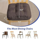Chair Cushions for Dining Chairs, Dining Chair Cushions, Tufted Indoor Chair Pads with Ties & Non Slip Backing, Seat Cushions for Kitchen Chairs 16.5” x 16.5” x 3.5”, Set of 6, Brown by GreenHaven Gardens