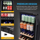 Newair 15" Wine and Beverage Refrigerator 9 Bottle and 48 Can Capacity, Beverage Cooler in Stainless Steel, Built-in or Freestanding Dual Zone Drink Fridge with Triple-Pane Glass Door by CozyNest Decor