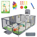 Upgrated Baby Playpen with Mat, Playpen for Babies and Toddlers, Large Playpen with Mat, Sport Playpen, Play Pen with Accessories, Baby Fence, PlayPen Indoor & Outdoor Activity, Sturdy Kids by TinyTreasures Baby Boutique
