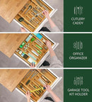 ROYAL CRAFT WOOD Luxury Bamboo Kitchen Drawer Organizer - Silverware Organizer, Utensil Holder & Cutlery Tray Drawer Dividers for Flatware (9 Slot, Natural) by CozyNest Decor