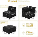 HOOOWOOO Modular Sectional Sofa,8 Pieces Sectional Couches for Living Room,131X98 G Shaped Cloud Couch with Ottoman Chaise(Black Velvet Corduroy) by CozyNest Decor